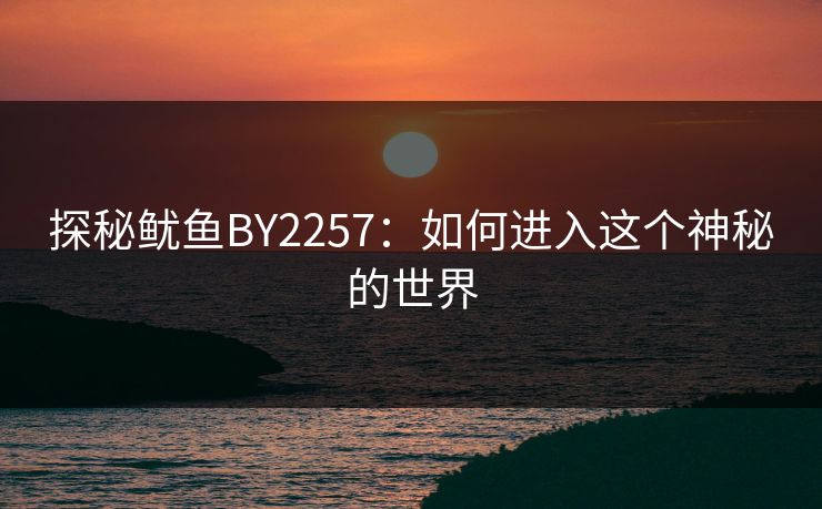 探秘鱿鱼BY2257：如何进入这个神秘的世界